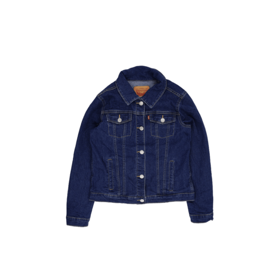Levi's Vintage Indigo Blue Denim Trucker Jacket Large Cotton Collared
