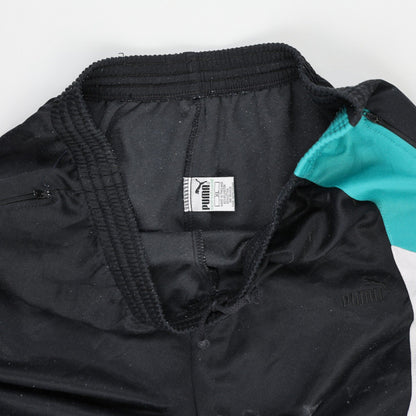 PUMA Vintage Tracksuit Bottoms Black Blue Teal White XL Polyester