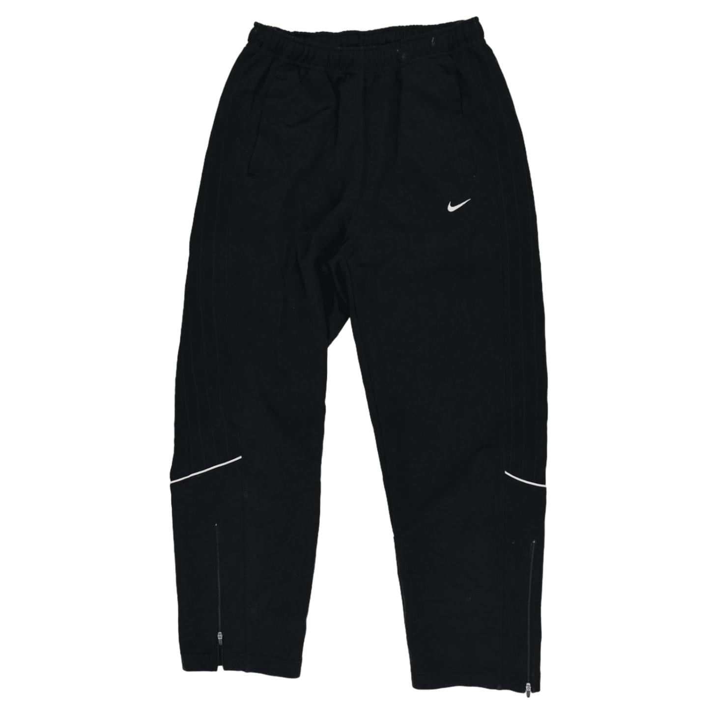 Nike Black Track Pants Large Polyester Vintage Men's 43 Waist 78 Inseam Made in Japan