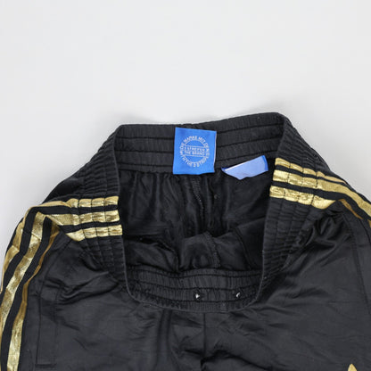 adidas Black Gold Trefoil Track Pants Men's Size M Polyester Vintage 76cm Inseam 38cm Waist