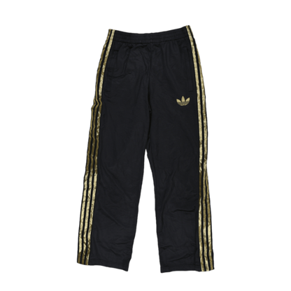 adidas Black Gold Trefoil Track Pants Men's Size M Polyester Vintage 76cm Inseam 38cm Waist