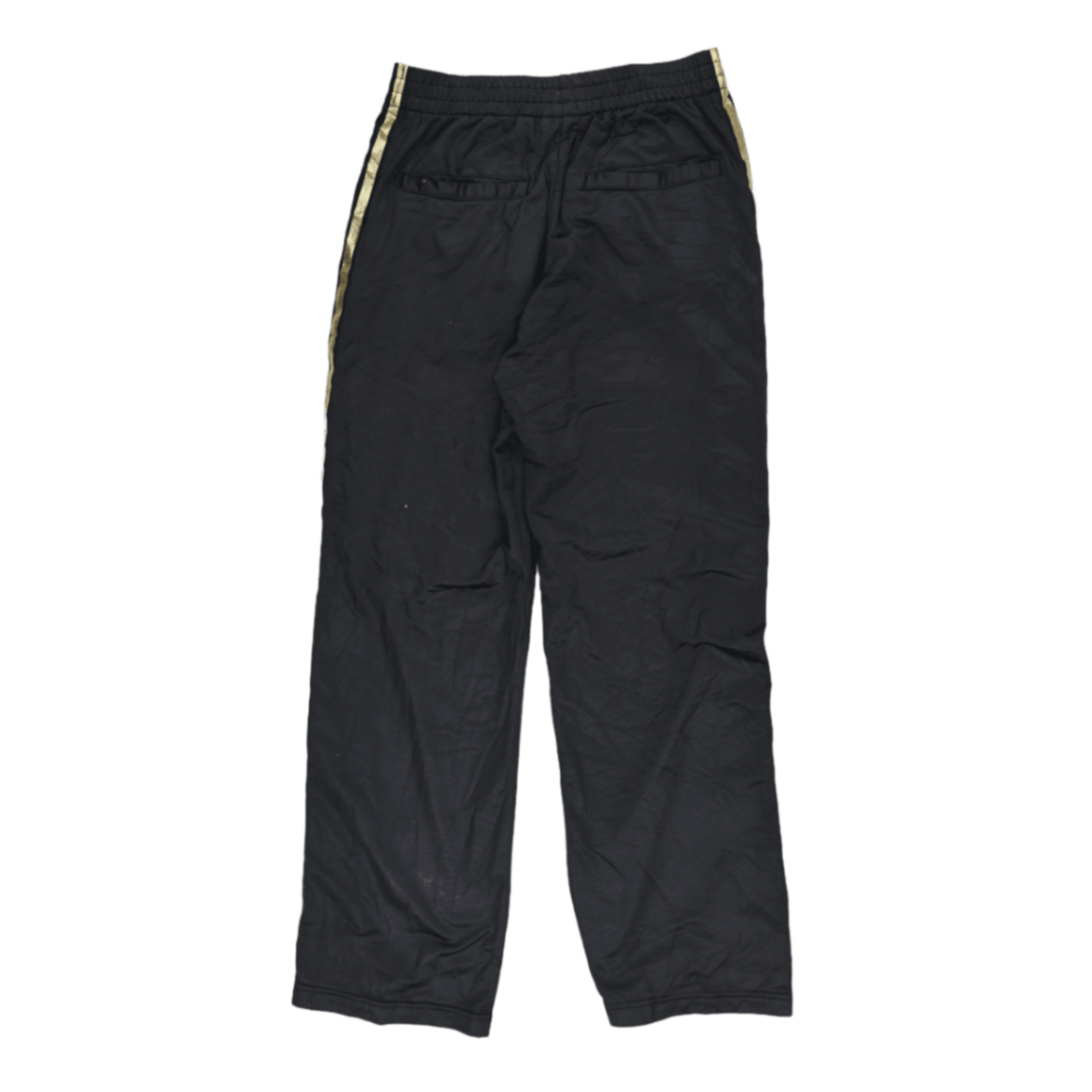 adidas Black Gold Trefoil Track Pants Men's Size M Polyester Vintage 76cm Inseam 38cm Waist