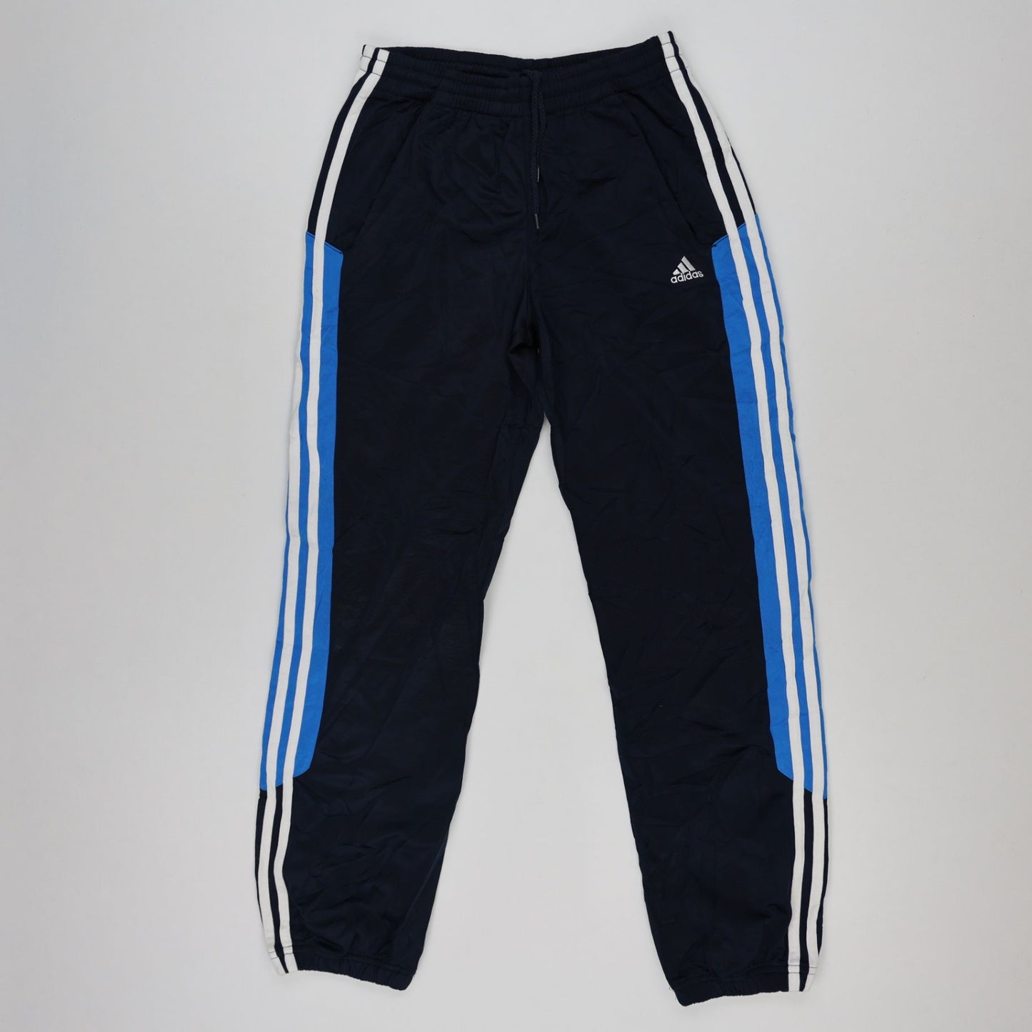 adidas Navy Blue Vintage Track Pants Large 77 cm Inseam 89 cm Waist Nylon