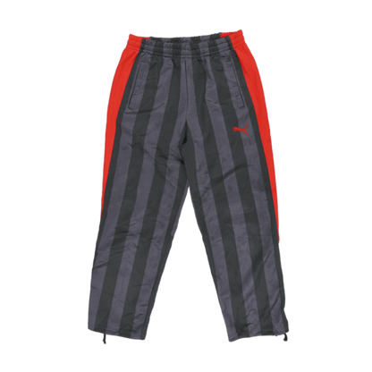 PUMA Vintage Track Trousers Grey Red Large 78 cm Inseam Polyester Blend