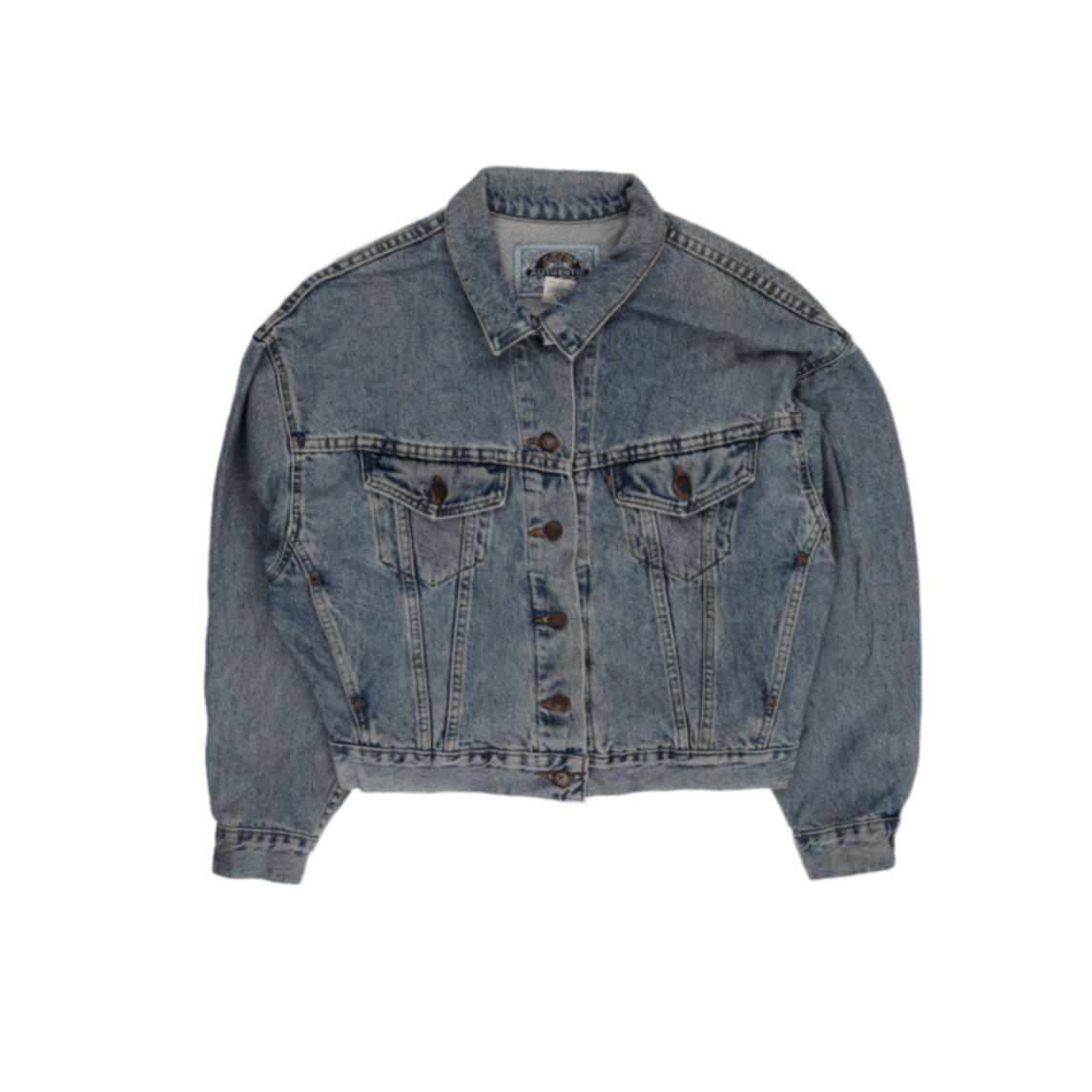 Levi's Authentic Vintage Stonewash Denim Jacket Blue Small 100% Cotton Collared