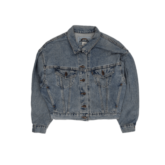 Levi's Authentic Vintage Stonewash Denim Jacket Blue Small 100% Cotton Collared