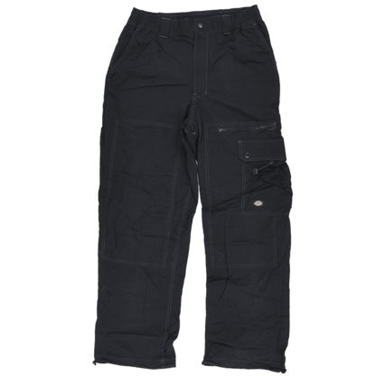 Dickies Black Utility Cargo Trousers Mens Medium Cotton Blend 76 cm Inseam 82 cm Waist