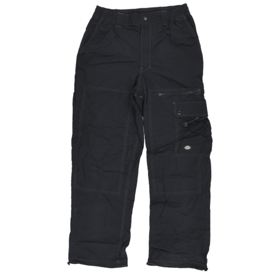 Dickies Black Utility Cargo Trousers Mens Medium Cotton Blend 76 cm Inseam 82 cm Waist