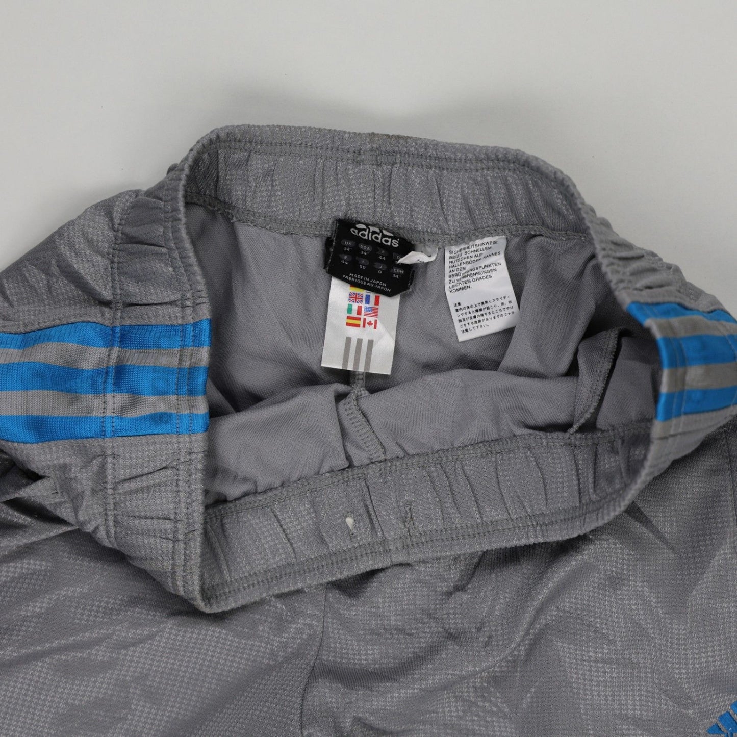 adidas Grey Track Trousers Large 41 Waist 78 Inseam Vintage Polyester