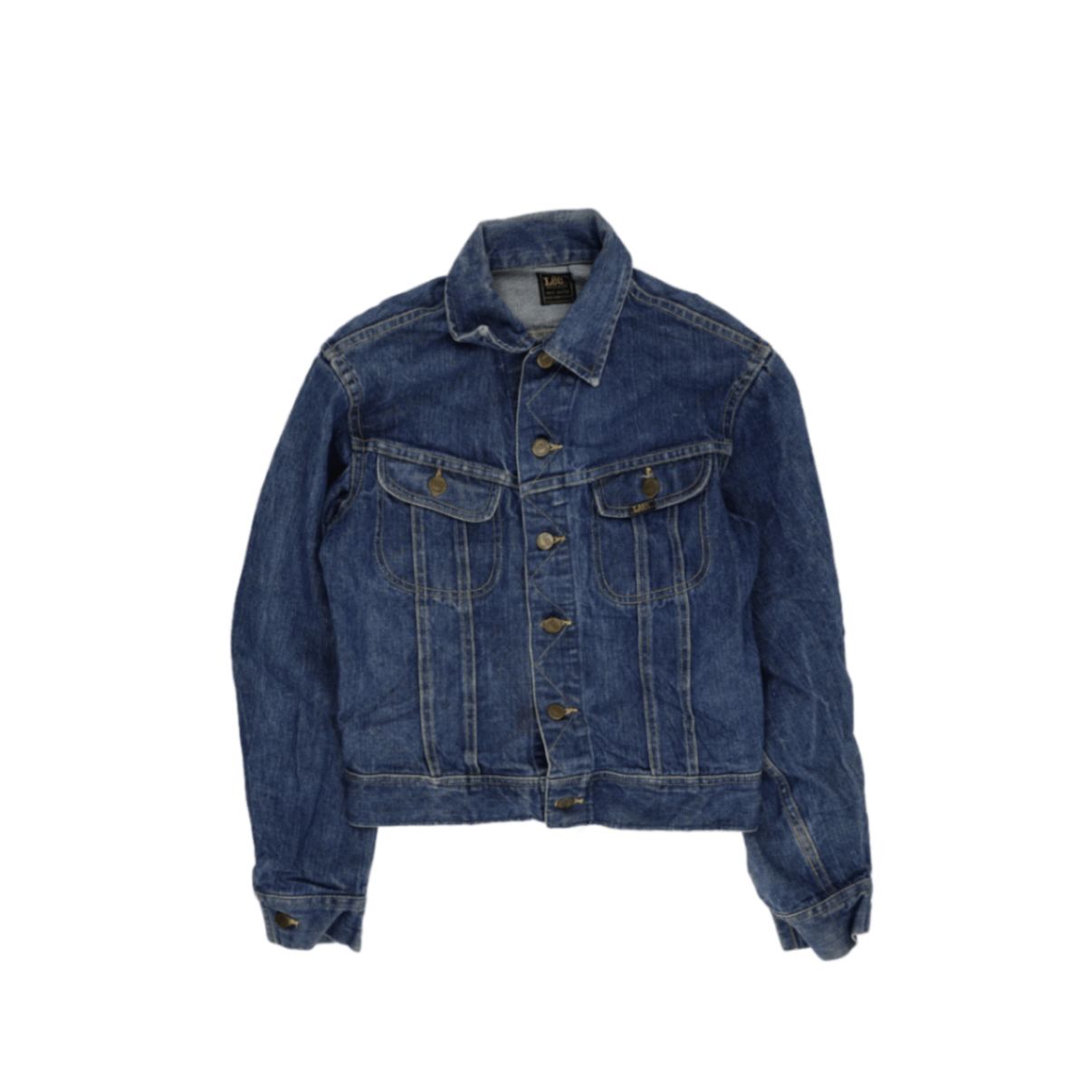 Lee Vintage Indigo Blue Denim Trucker Jacket Size M 100 Percent Cotton