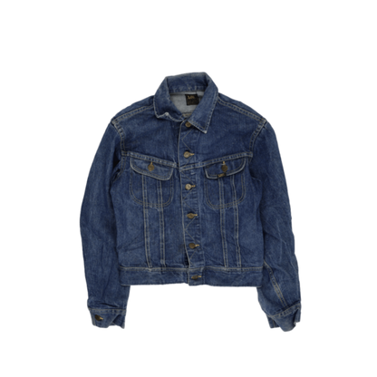 Lee Vintage Indigo Blue Denim Trucker Jacket Size M 100 Percent Cotton