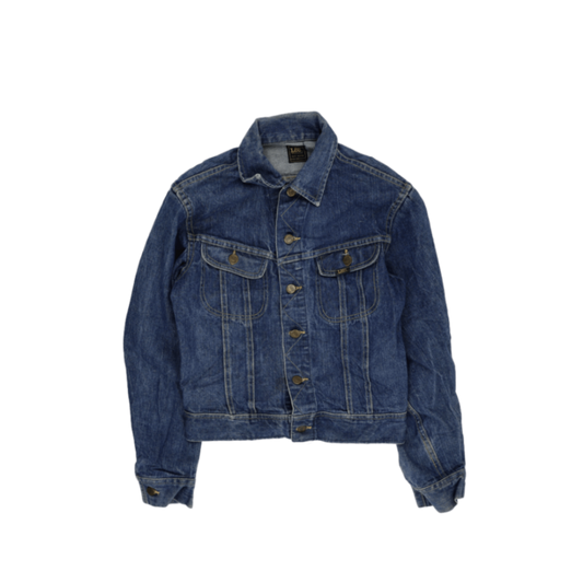 Lee Vintage Indigo Blue Denim Trucker Jacket Size M 100 Percent Cotton
