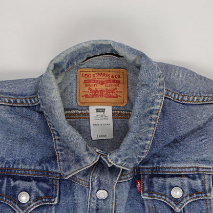 Levi's Large Vintage Inspired Blue Denim Jacket 100% Cotton Collared