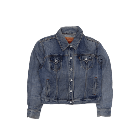Levi's Large Vintage Inspired Blue Denim Jacket 100% Cotton Collared
