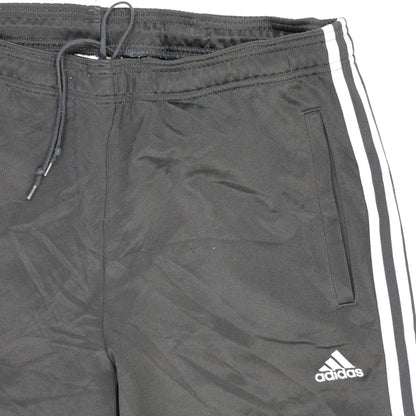 adidas Black Three Stripe Track Trousers Large 42 Inseam Polyester Vintage