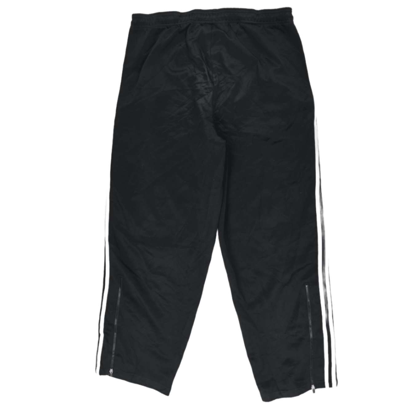adidas Black Three Stripe Track Trousers Large 42 Inseam Polyester Vintage