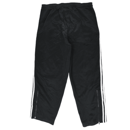 adidas Black Three Stripe Track Trousers Large 42 Inseam Polyester Vintage