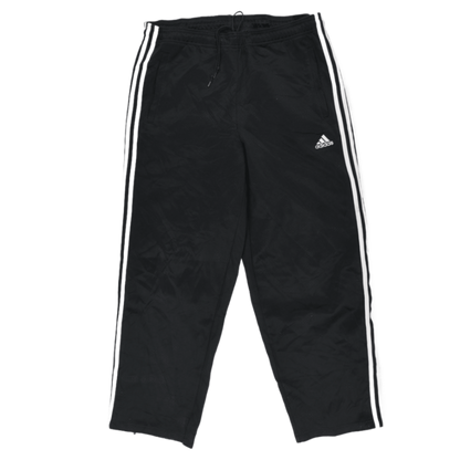 adidas Black Three Stripe Track Trousers Large 42 Inseam Polyester Vintage