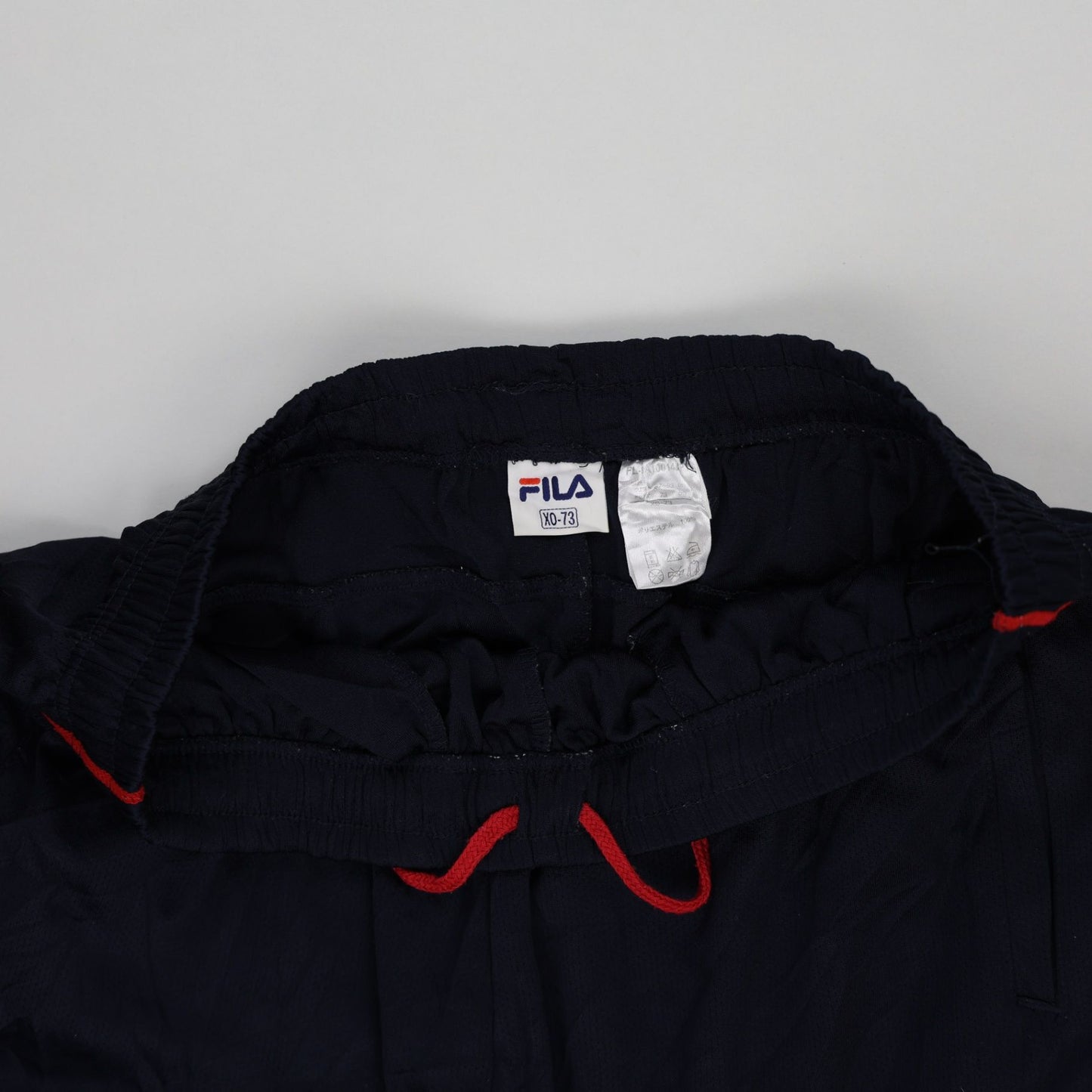 Fila Navy Blue Track Pants Medium Polyester Vintage with Red Stripes