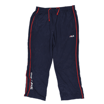 Fila Navy Blue Track Pants Medium Polyester Vintage with Red Stripes