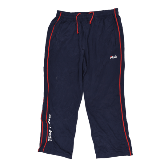 Fila Navy Blue Track Pants Medium Polyester Vintage with Red Stripes