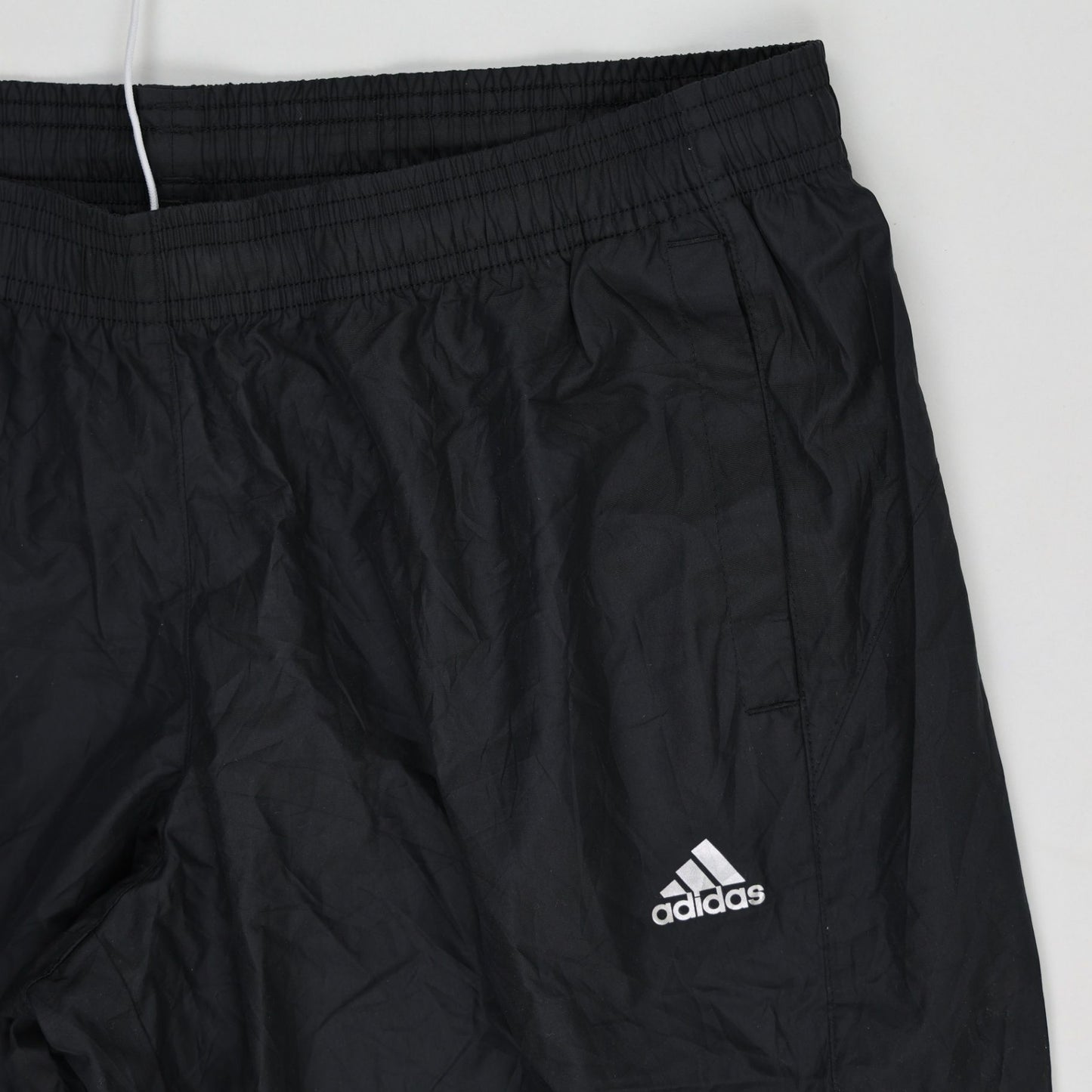 adidas Black Three Stripe Track Trousers Large 36 Waist 32 Inseam Nylon