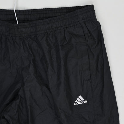adidas Black Three Stripe Track Trousers Large 36 Waist 32 Inseam Nylon