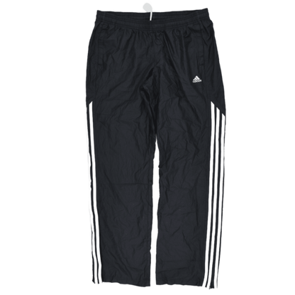 adidas Black Three Stripe Track Trousers Large 36 Waist 32 Inseam Nylon