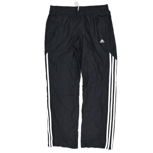 adidas Black Three Stripe Track Trousers Large 36 Waist 32 Inseam Nylon