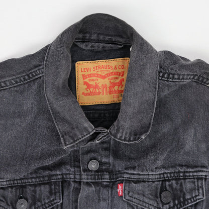 Levi's Black Denim Jacket Small Vintage Cotton Collared