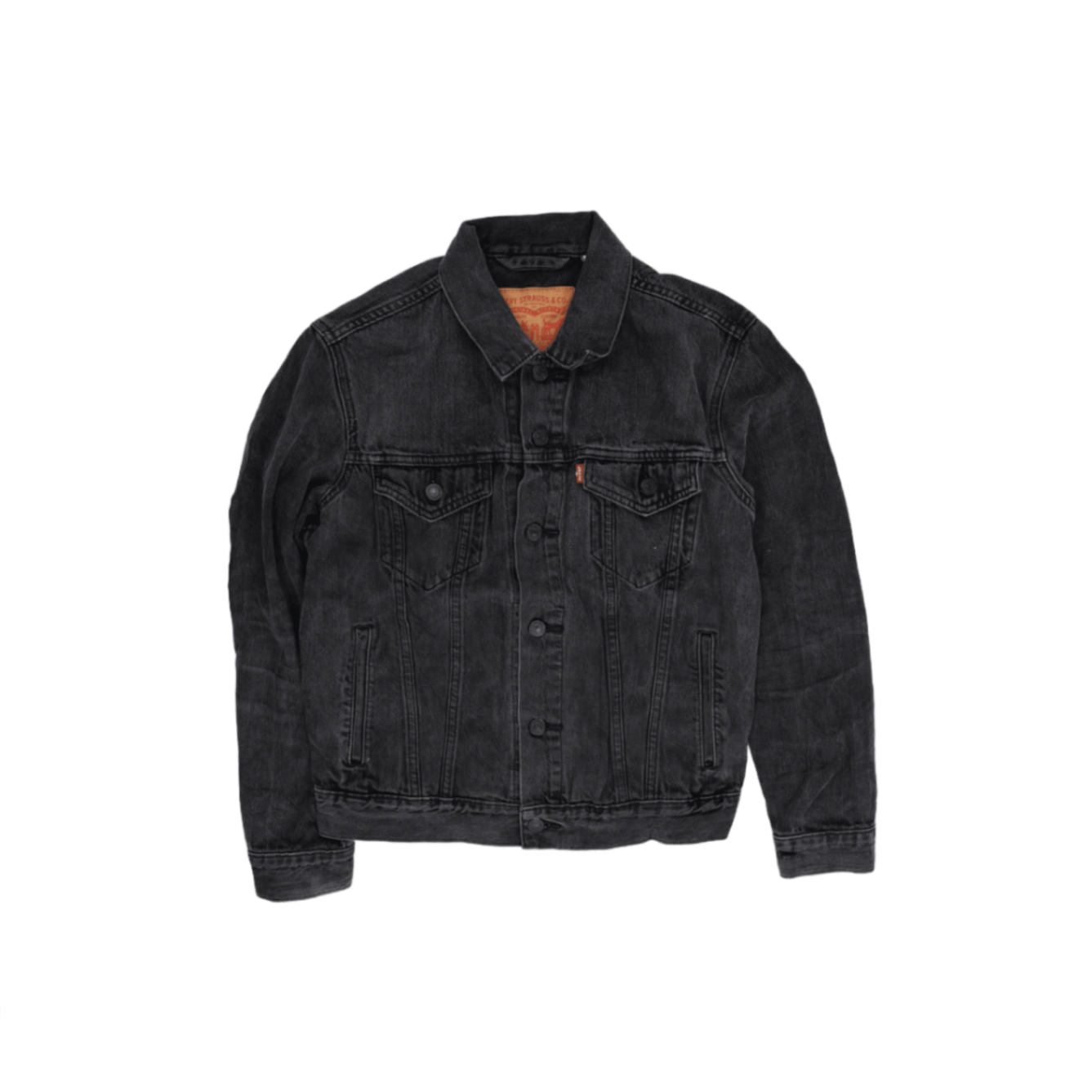 Levi's Black Denim Jacket Small Vintage Cotton Collared