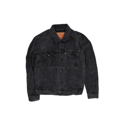 Levi's Black Denim Jacket Small Vintage Cotton Collared
