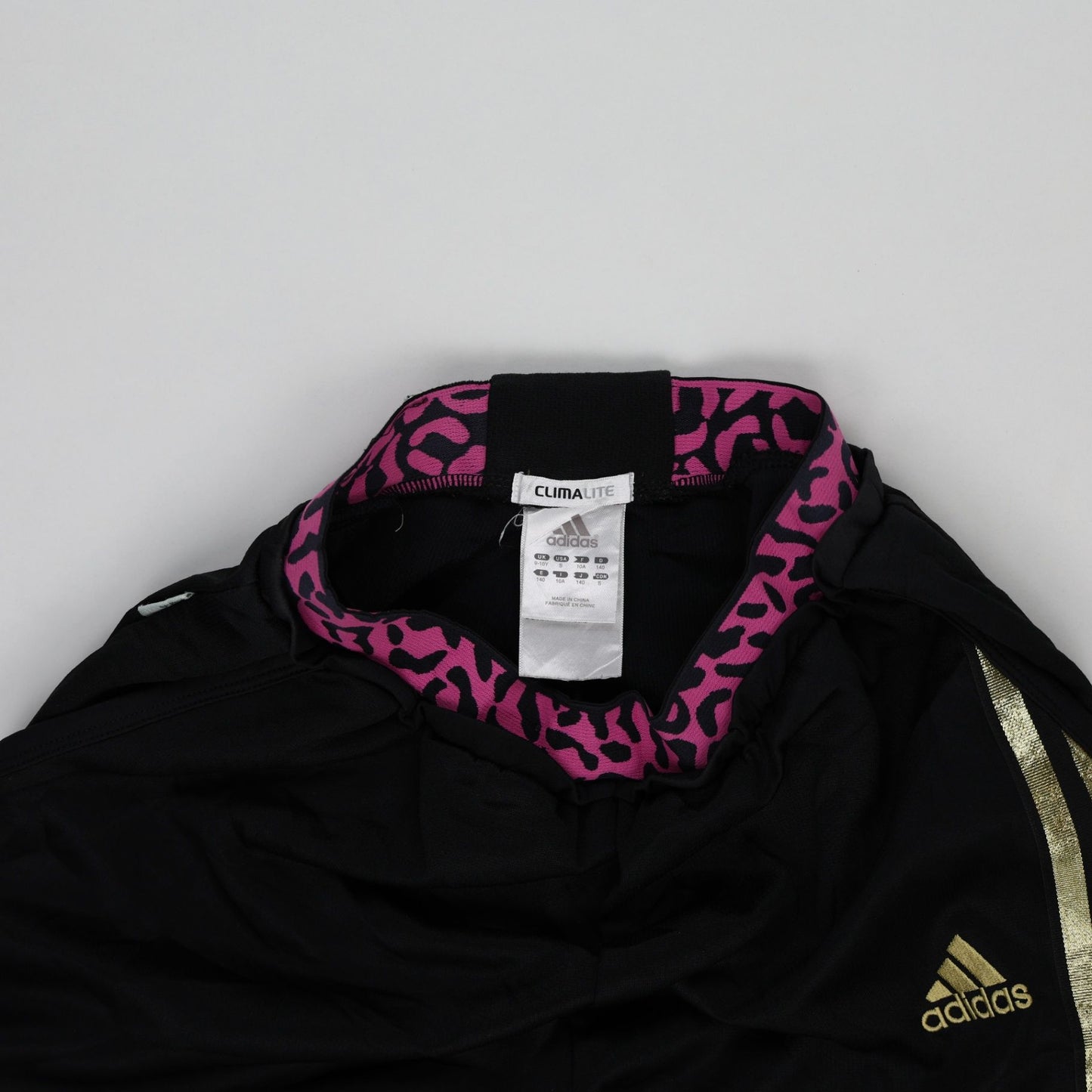 adidas Climalite Black Gold Pink Tracksuit Bottoms Medium Polyester