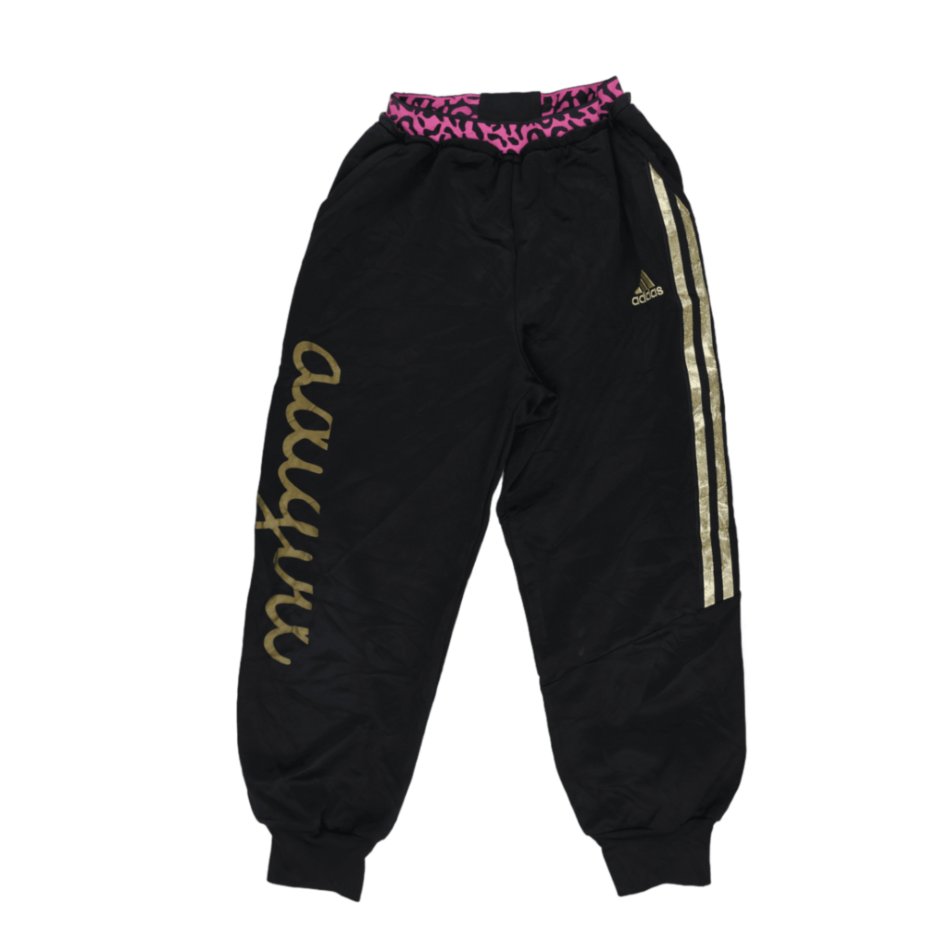adidas Climalite Black Gold Pink Tracksuit Bottoms Medium Polyester