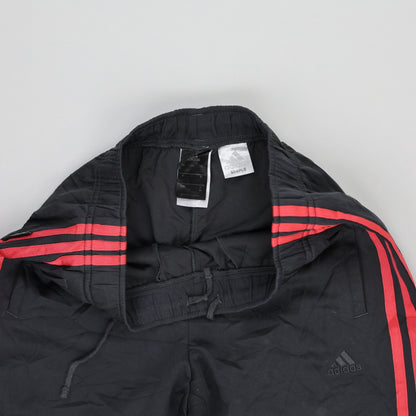 Adidas Track Pants Black Red Size Medium Polyester
