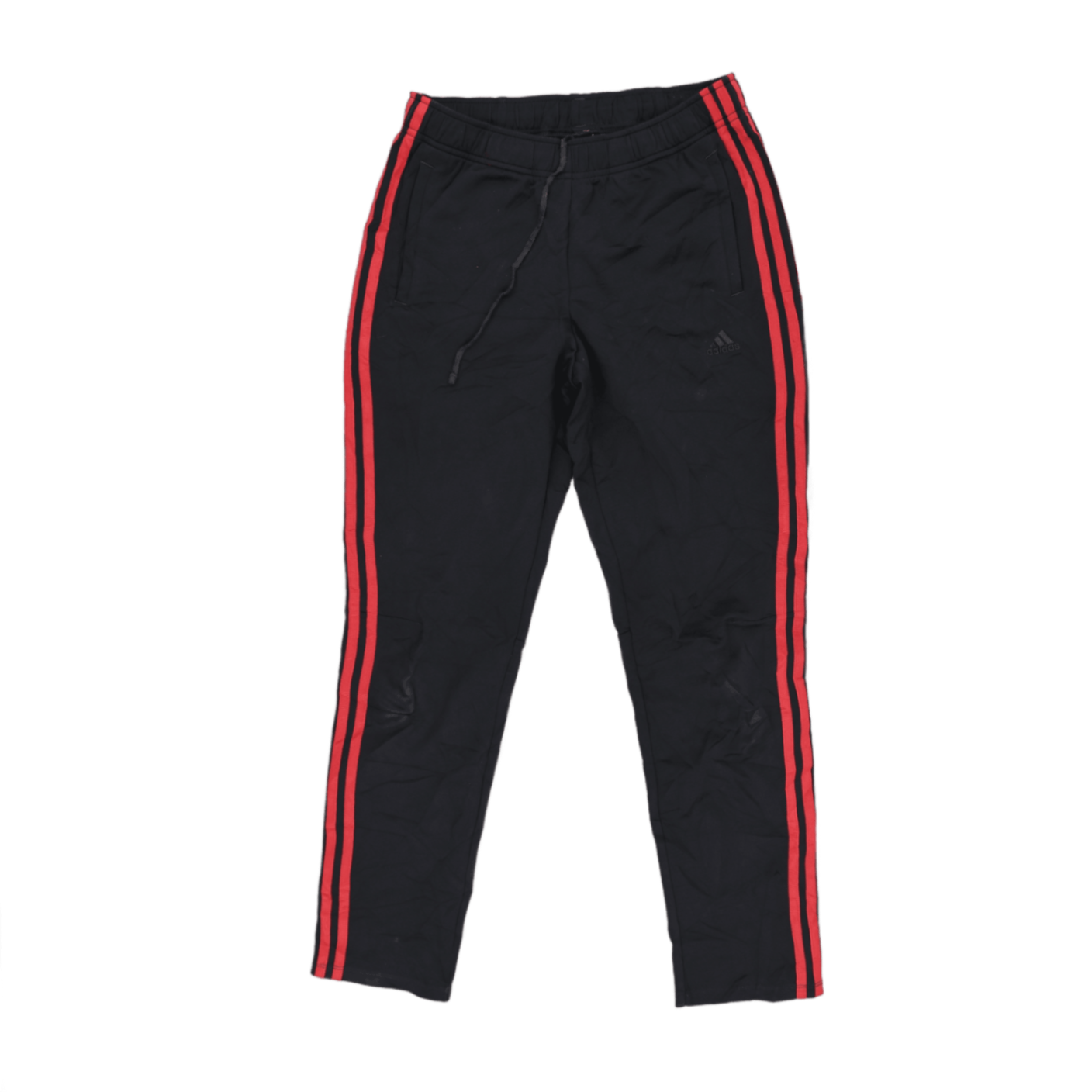 Adidas Track Pants Black Red Size Medium Polyester