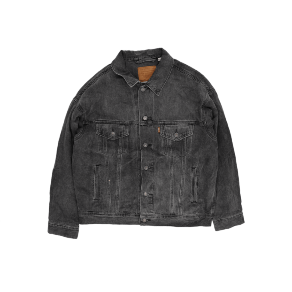 Levi's Vintage Washed Charcoal Trucker Jacket Men's Small Cotton Denim
