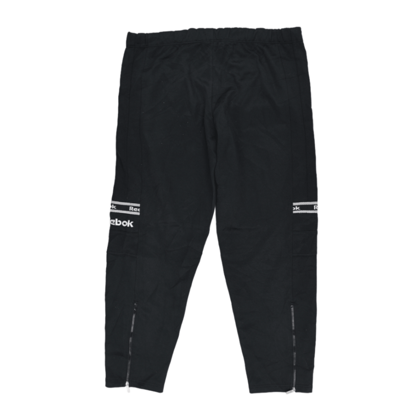 Reebok Vintage Black Track Pants Unisex Medium 76 cm Inseam Polyester