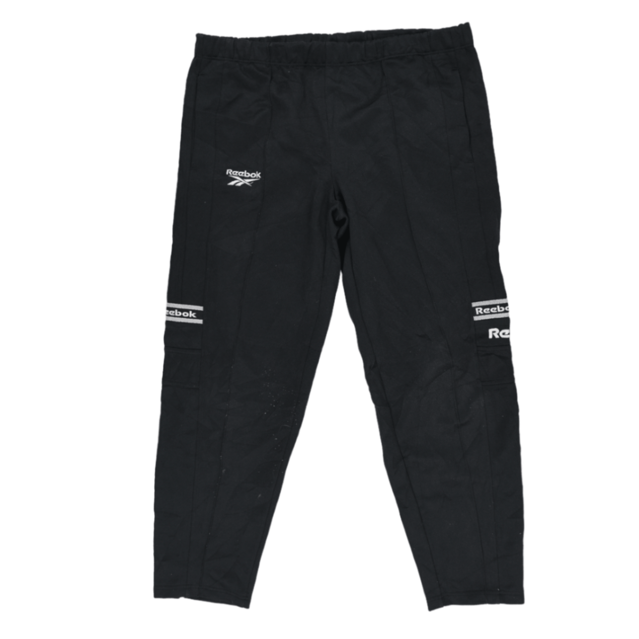 Reebok Vintage Black Track Pants Unisex Medium 76 cm Inseam Polyester