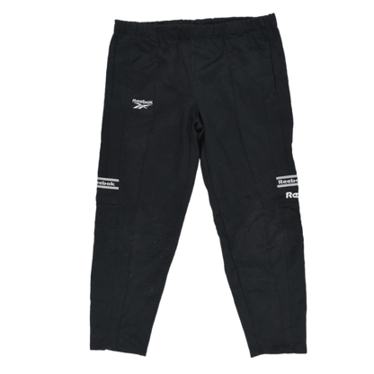 Reebok Vintage Black Track Pants Unisex Medium 76 cm Inseam Polyester