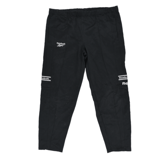 Reebok Vintage Black Track Pants Unisex Medium 76 cm Inseam Polyester
