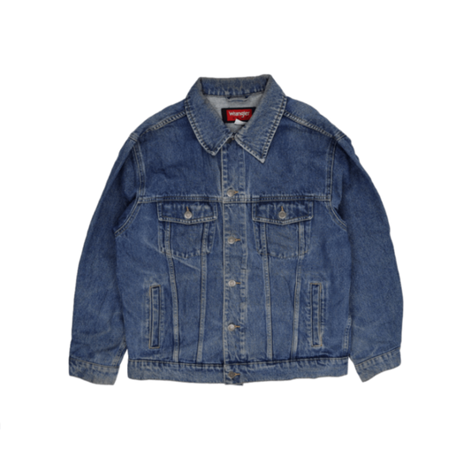 Wrangler Hero Vintage Denim Jacket Blue Medium Cotton Denim Unisex