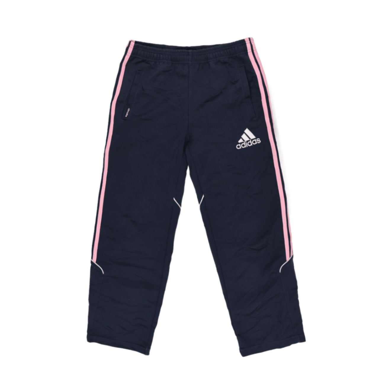 Adidas Navy Blue Track Pants Unisex Size 140 Polyester for Age 9-10 Years