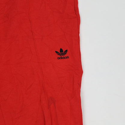 Adidas Vintage Red Track Pants Mens Medium Polyester Blend 75 cm Inseam 38 cm Waist