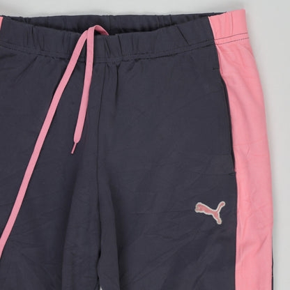 PUMA Vintage Navy Pink Track Pants Large Polyester Blend 79cm Inseam