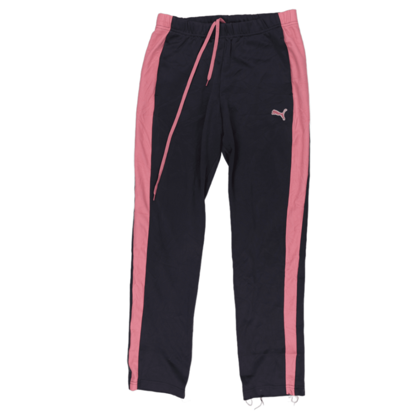 PUMA Vintage Navy Pink Track Pants Large Polyester Blend 79cm Inseam