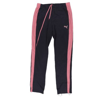 PUMA Vintage Navy Pink Track Pants Large Polyester Blend 79cm Inseam