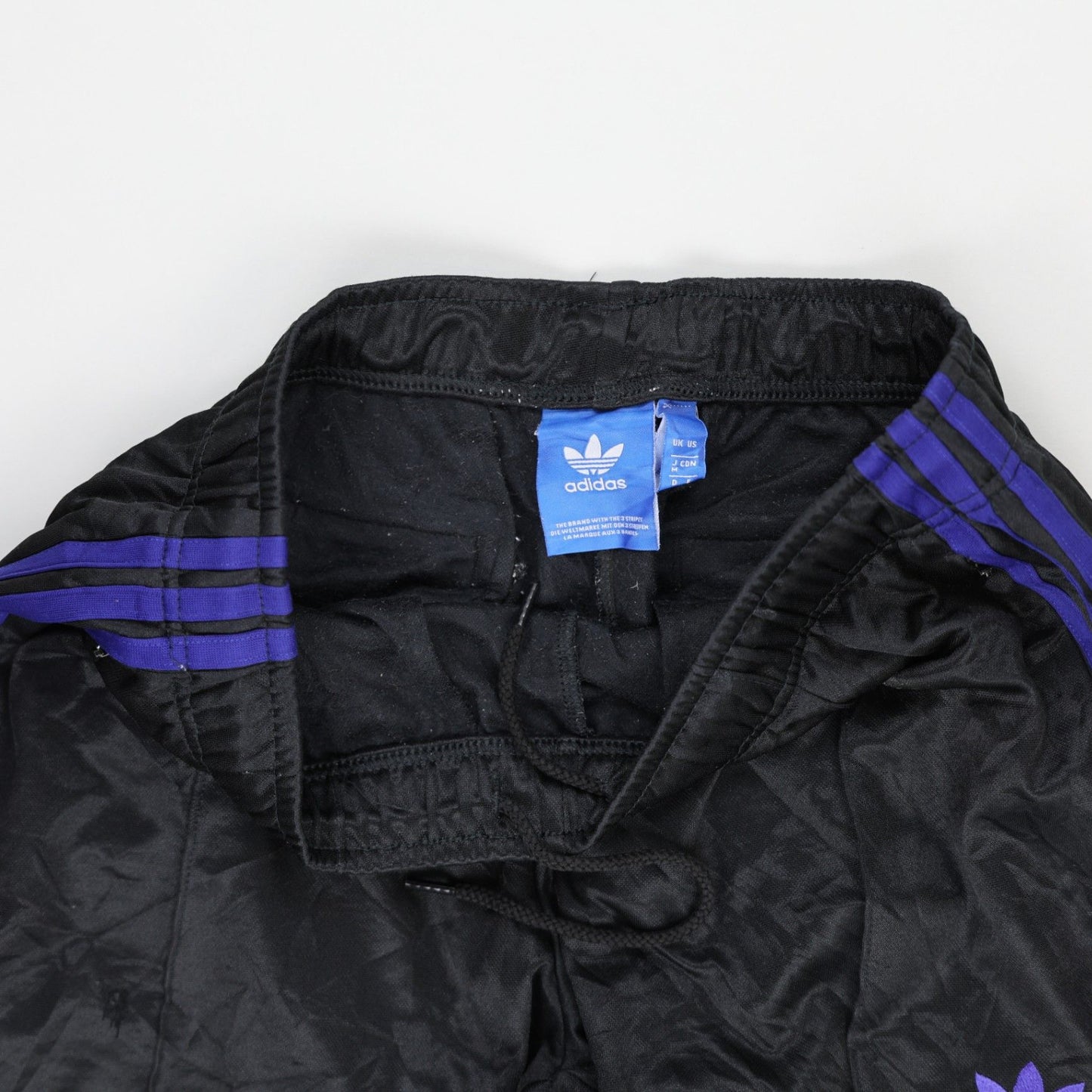 adidas Originals Black Purple Track Trousers Men Size Medium 78 cm Inseam 84 cm Waist Polyester