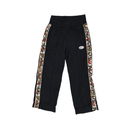 Nike Women's Black Floral Stripe Track Pants XS 100% Polyester Vintage