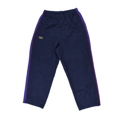ASICS Navy Blue Track Pants Men's Size Medium Polyester 73 Inseam